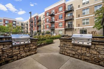 Outdoor grill station 
